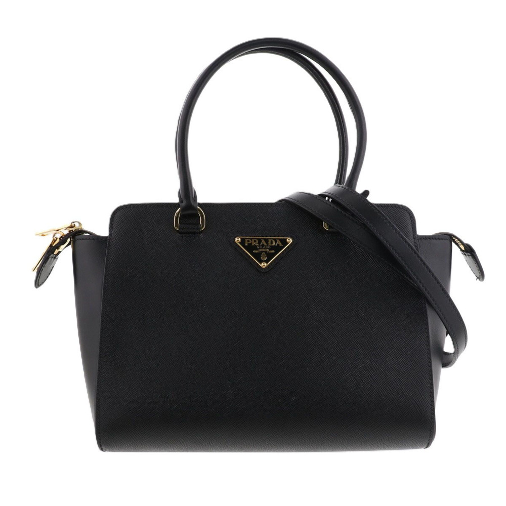 PRADA Saffiano Tote Bag Leather Black
